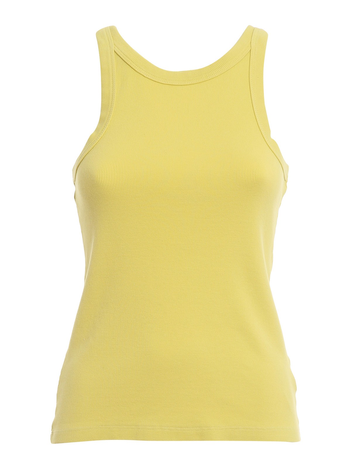 Mother The Chin Ups Tank Top In Yellow