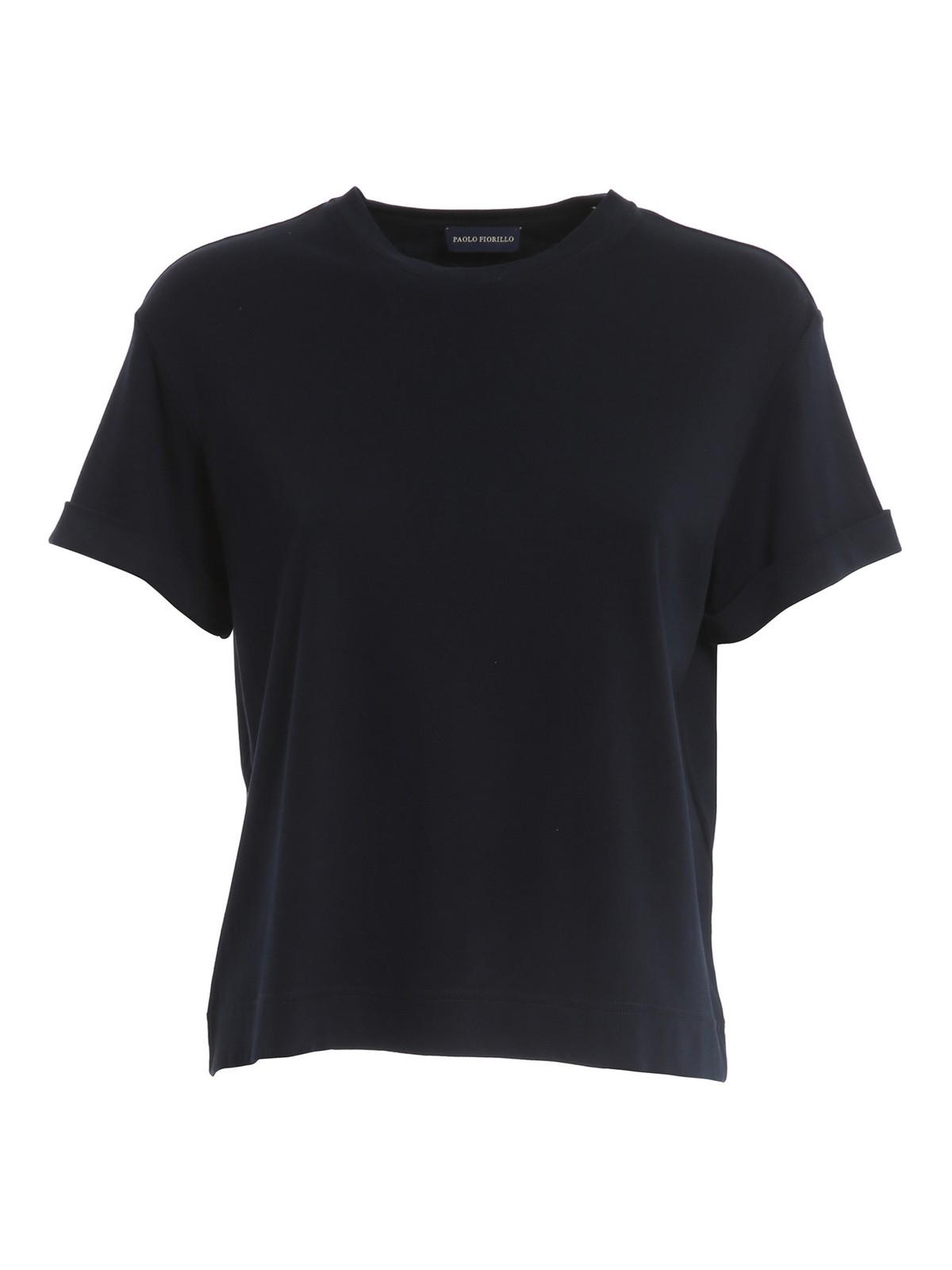 Paolo Fiorillo T-shirt With Turned-up Sleeves In Black