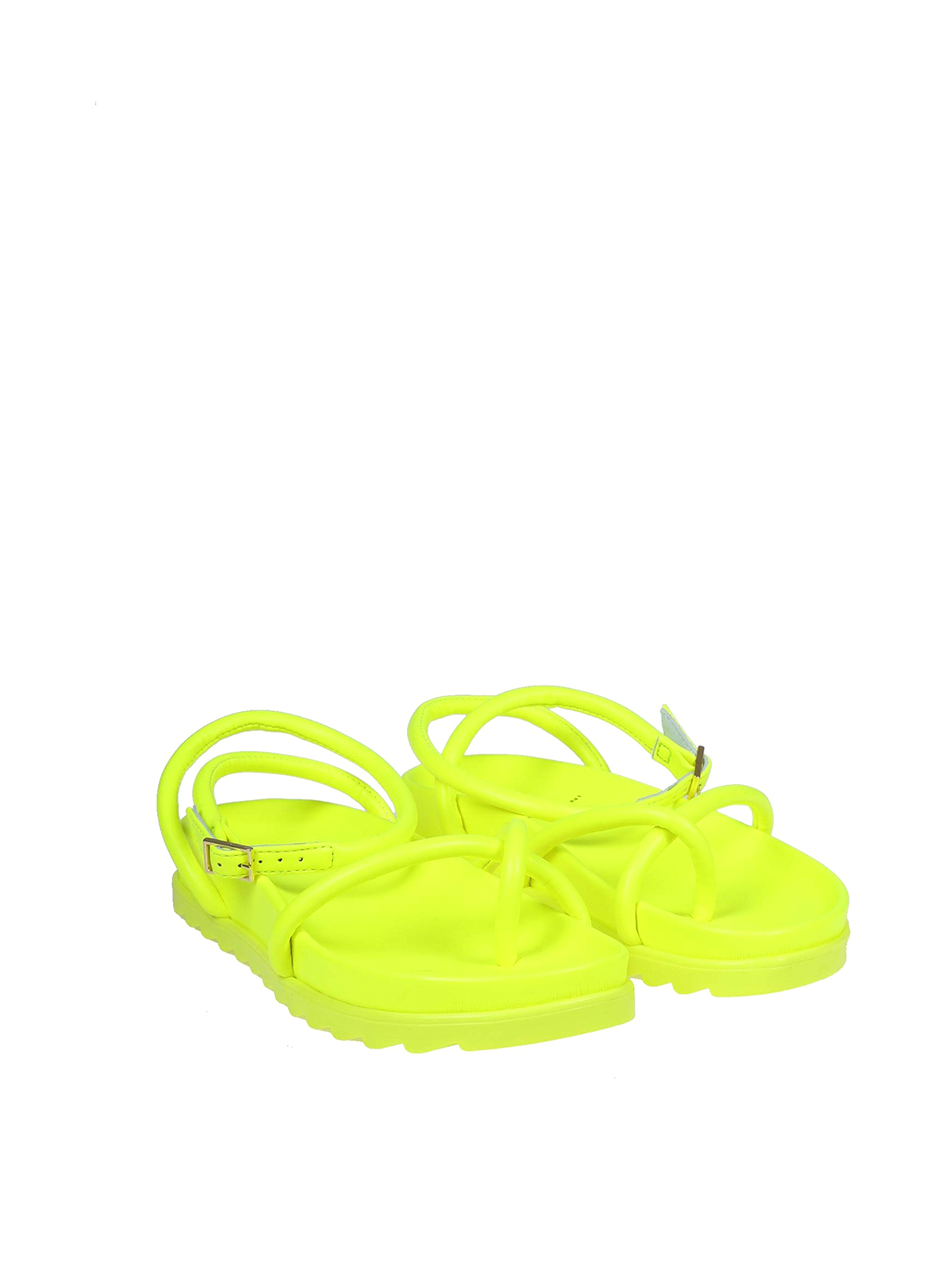 Shop Chiara Ferragni Neon Sandals In Yellow