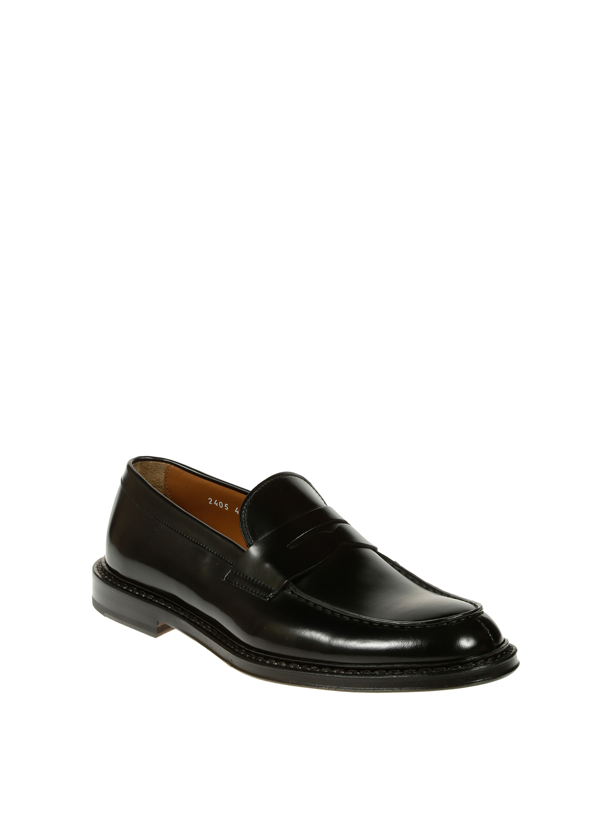 Shop Doucal's Brushed Leather Loafers In Black