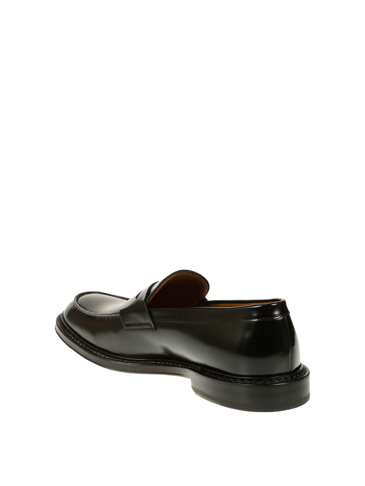 Shop Doucal's Brushed Leather Loafers In Black