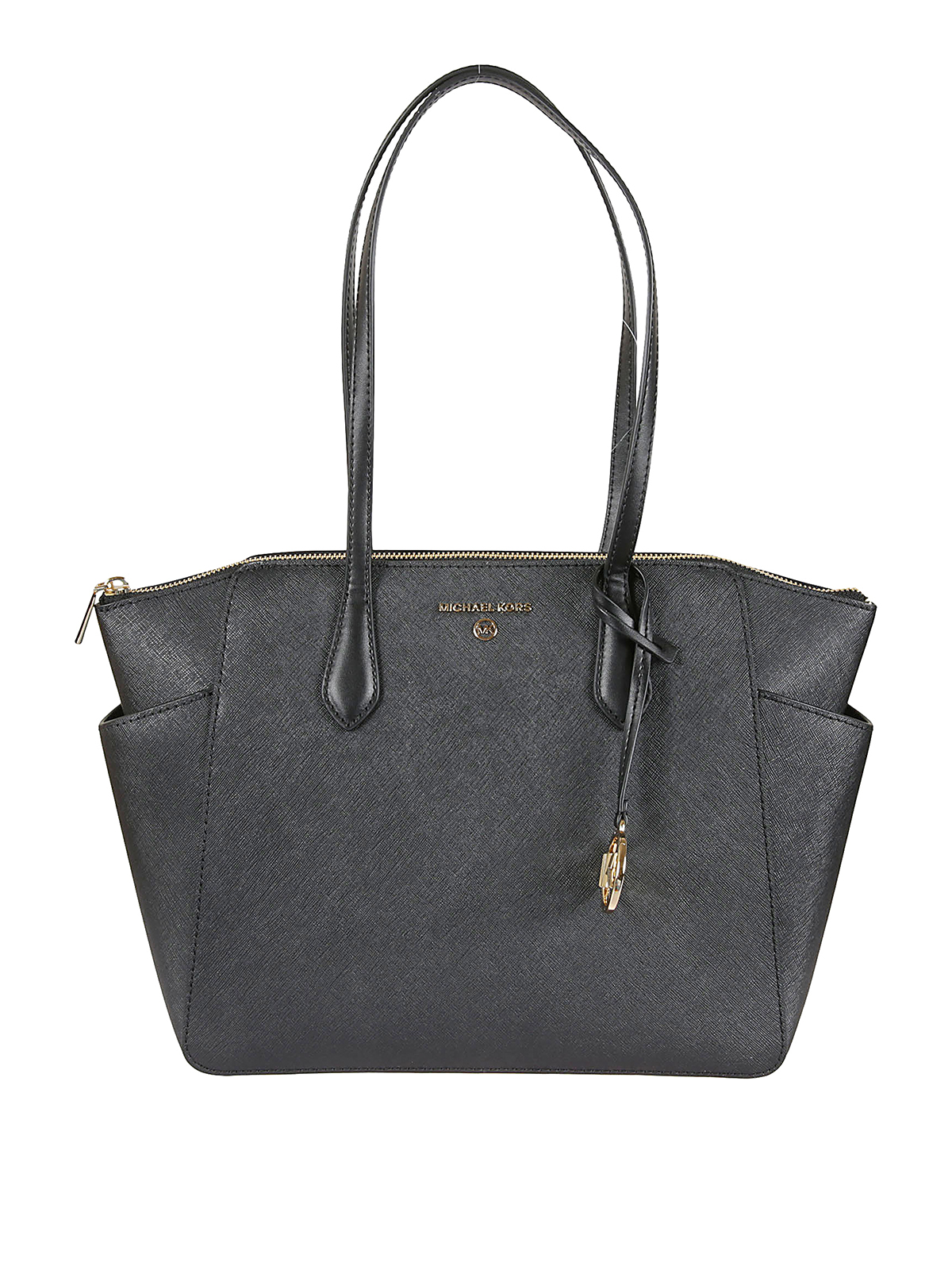 Michael Kors Marilyn Saffiano Leather Tote Bag In Negro