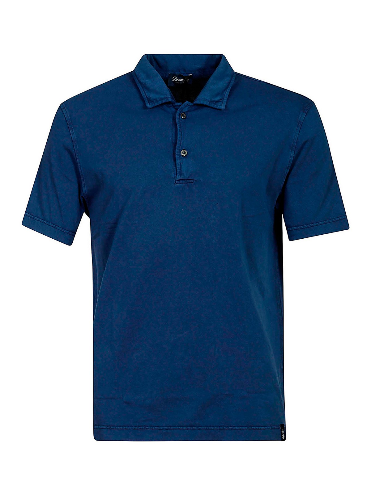 Drumohr Cotton Polo Shirt In Blue