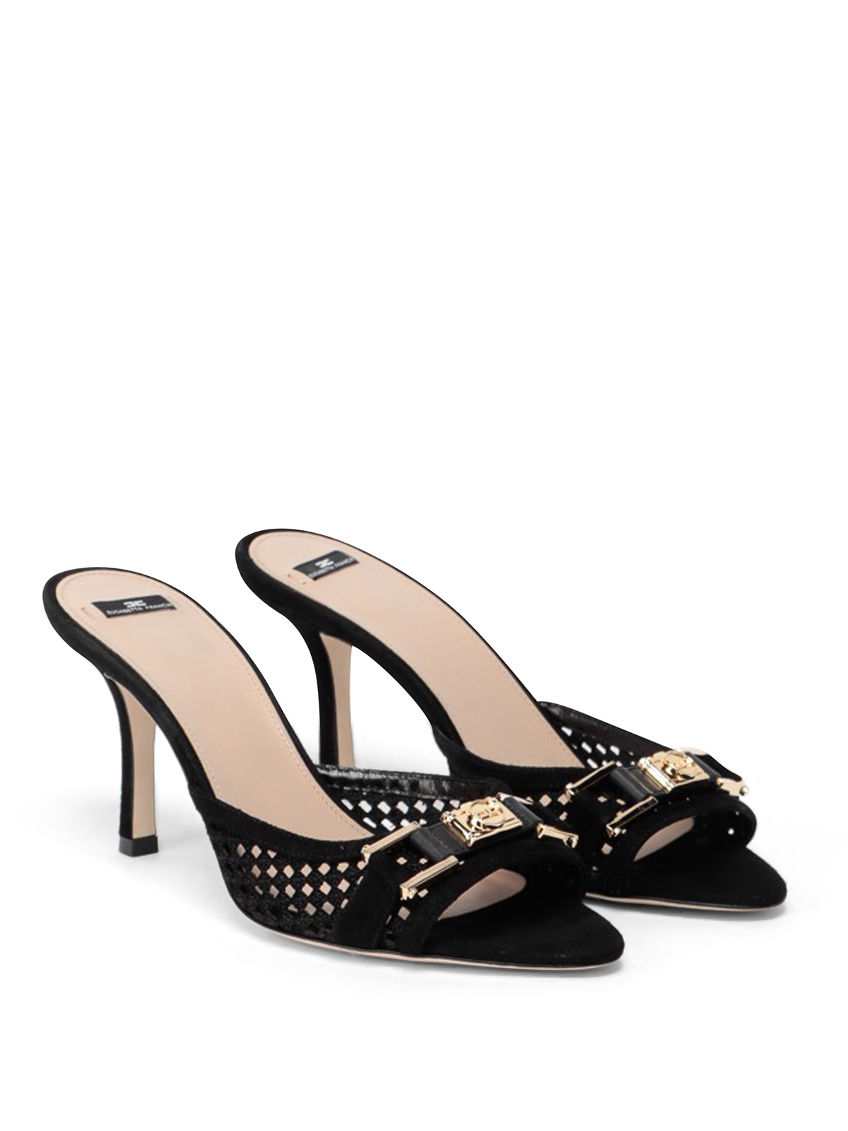 【★完売必至★】ELISABETTA FRANCHI ☆ ロゴ サンダル Elisabetta Franchi Branded mules - Black - Women | SA92C22E110