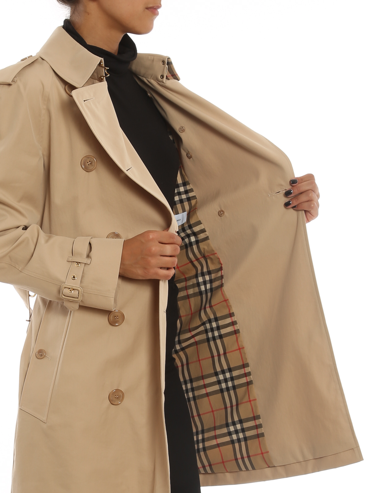 Waterloo Cotton Trench Coat in Beige - Burberry