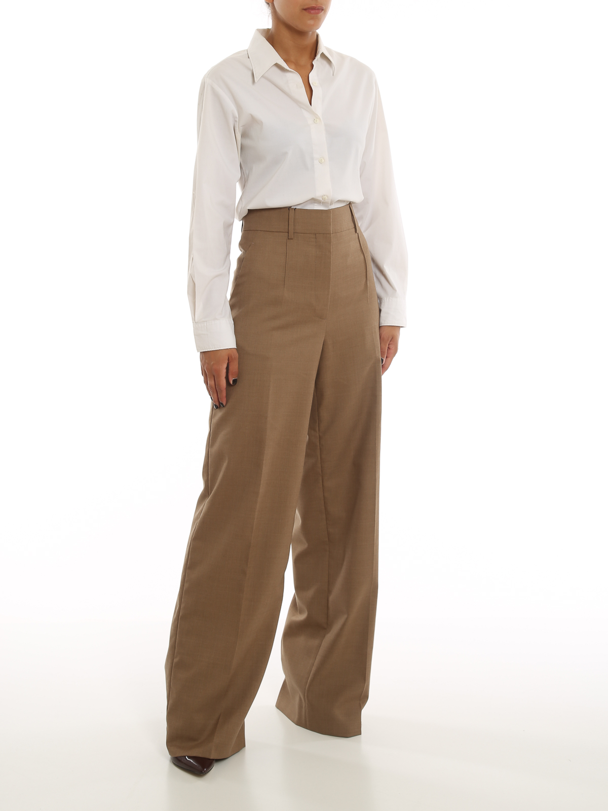 Shop Burberry Jane Trousers In Light Brown