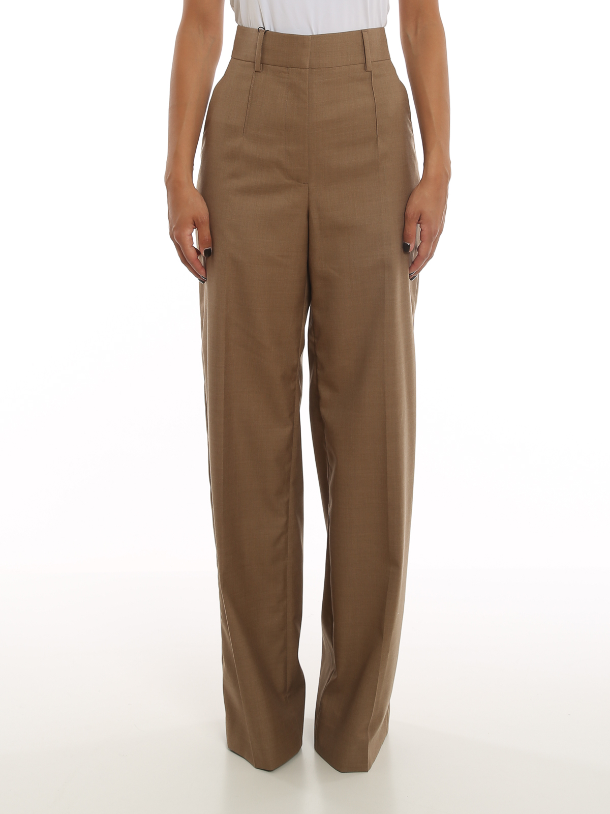 Shop Burberry Jane Trousers In Light Brown