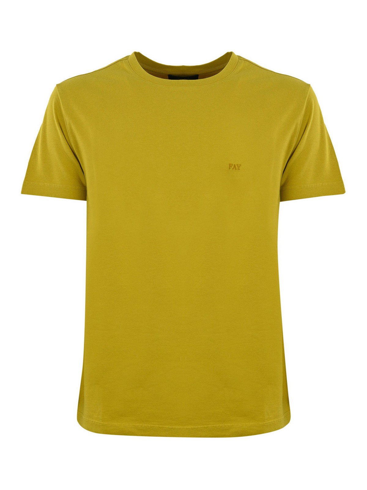 Fay Round Neck T-shirt In Yellow