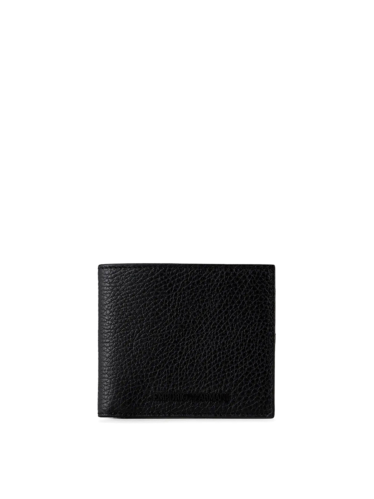 Emporio Armani Logo Leather Wallet In Black