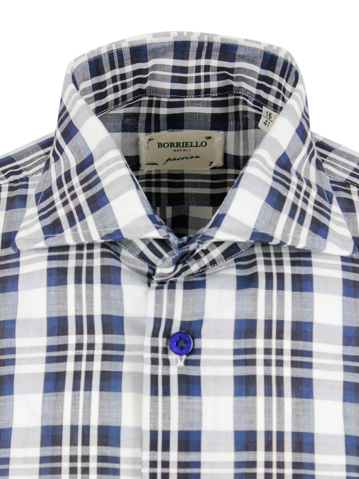 Shop Borriello Napoli Camisa - Tartã¡n In Blue