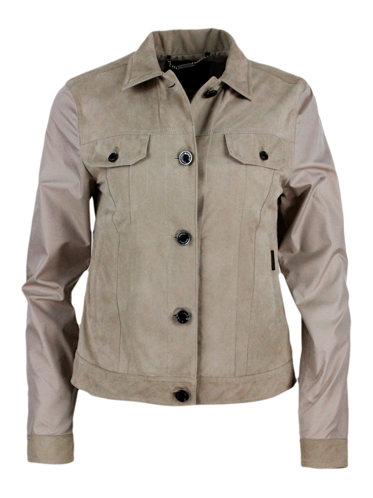 Shop Moorer Tech Fabric Shirt Jacket In Beige