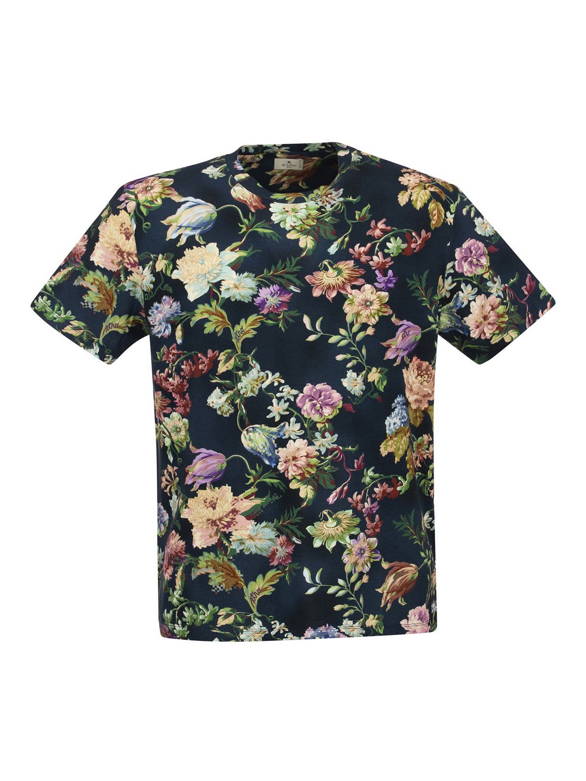 Etro Floral cotton T-shirt - Blue - Men|1Y0209905200 | thebs.com