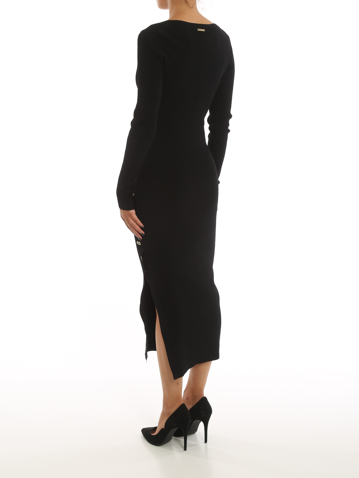 Shop Michael Kors Viscose Dress In Black
