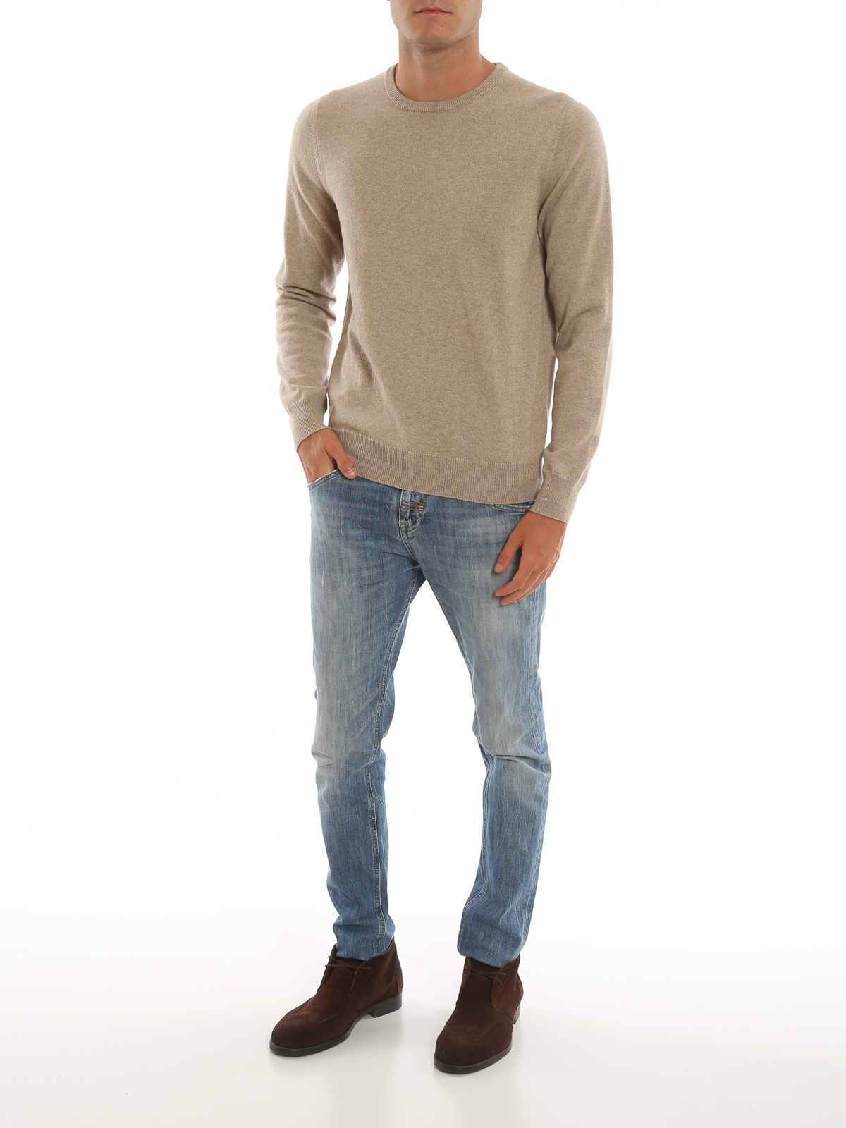 Shop Malo Cashmere Sweater In Beis