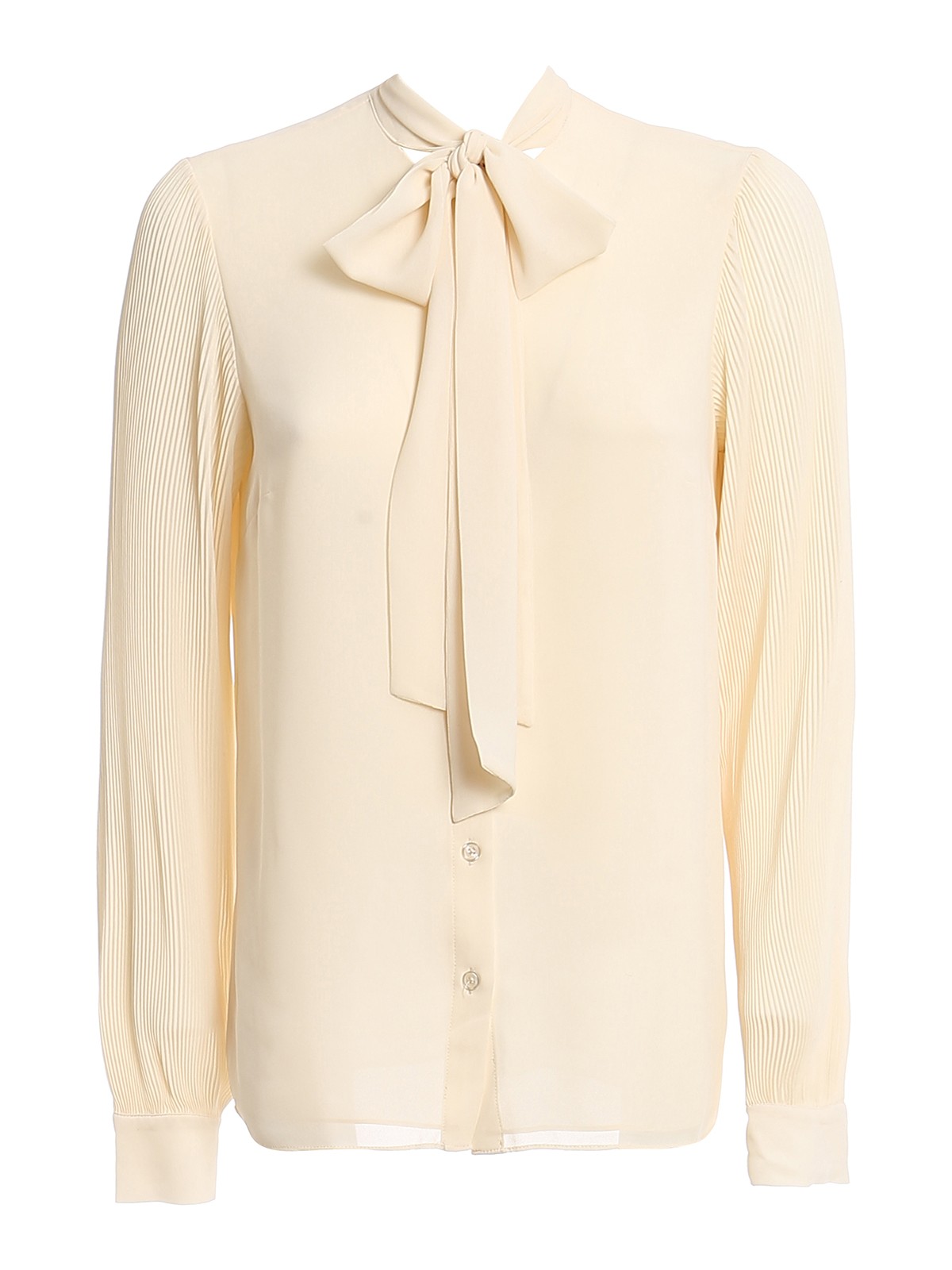 Michael Kors Pussy Bow Shirt In Neutral