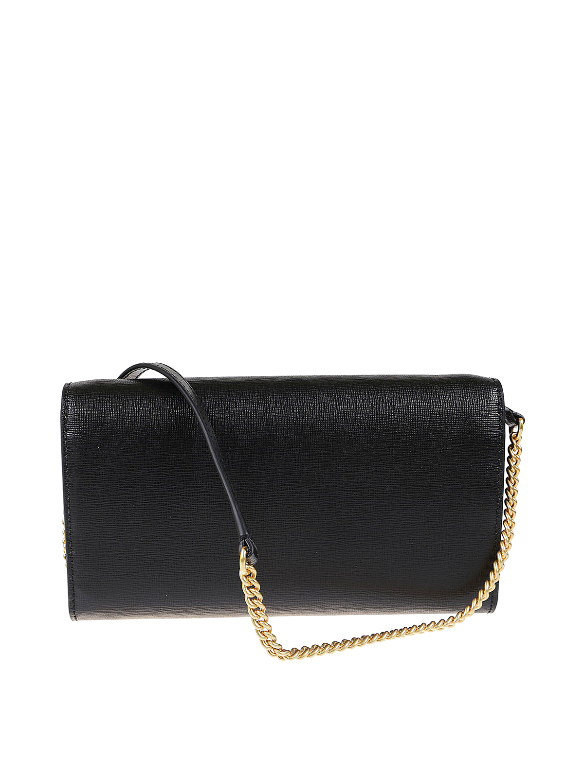 Shop Tory Burch Robinson Chain Wallet In Negro