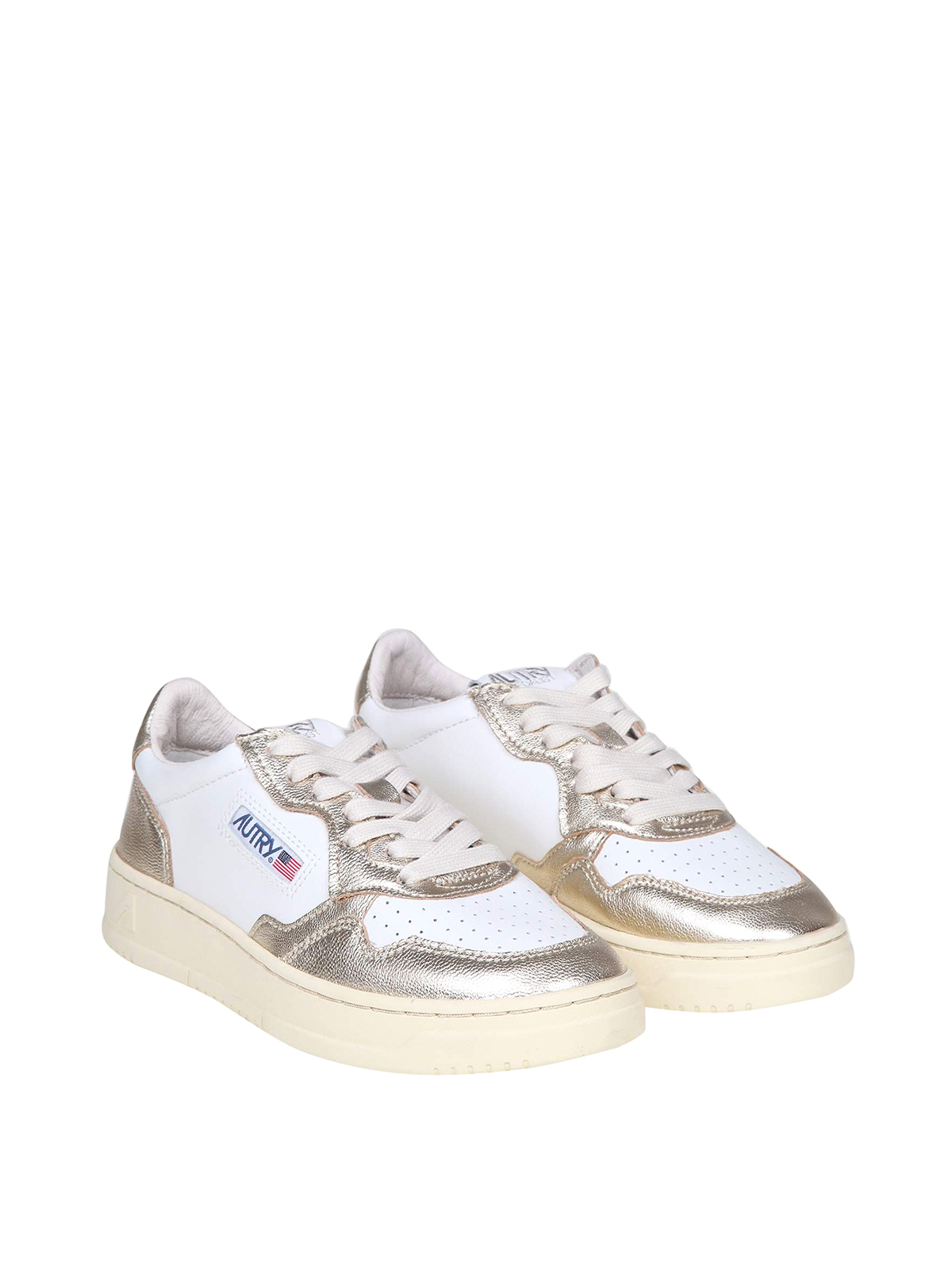 Shop Autry Sneakers In White And Platinum Leather In Blanco