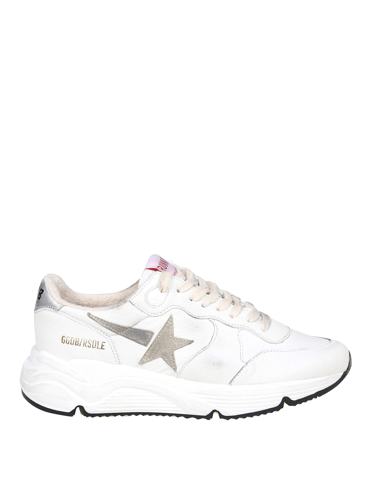 Golden Goose Running Sole Sneakers In White Leather