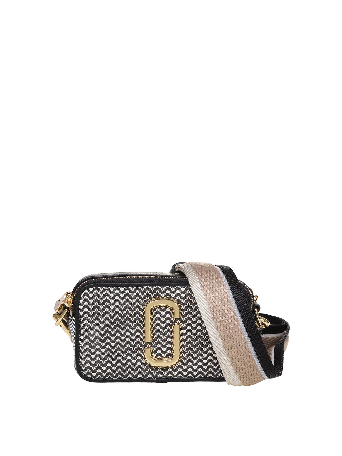 Marc Jacobs The Woven Snapshot Bag in Black