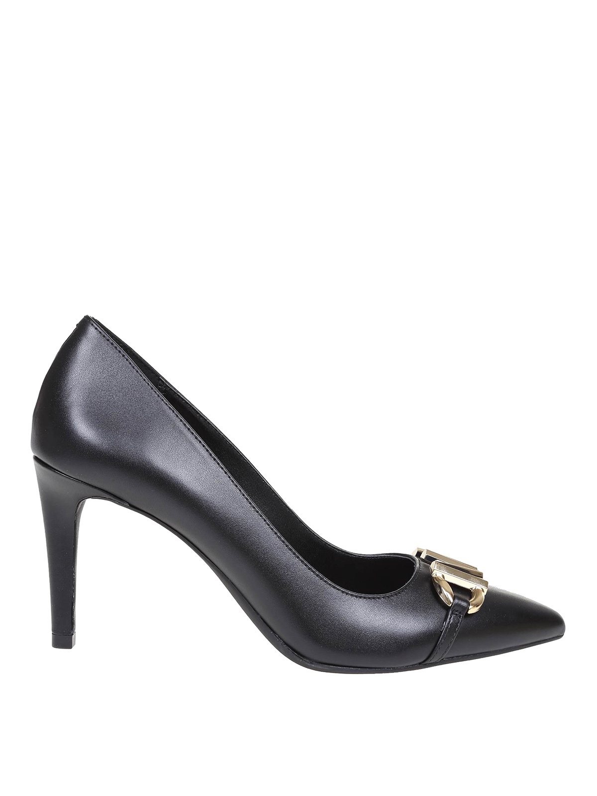 Michael kors black leather on sale shoes