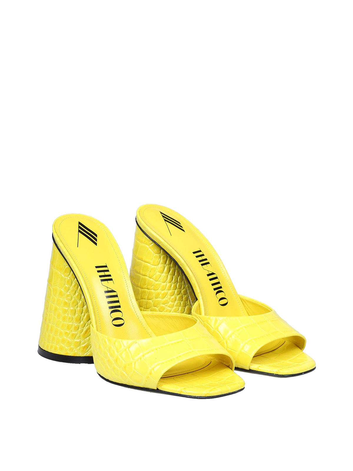 Mules shoes The Attico - Luz mules in yellow leather ...