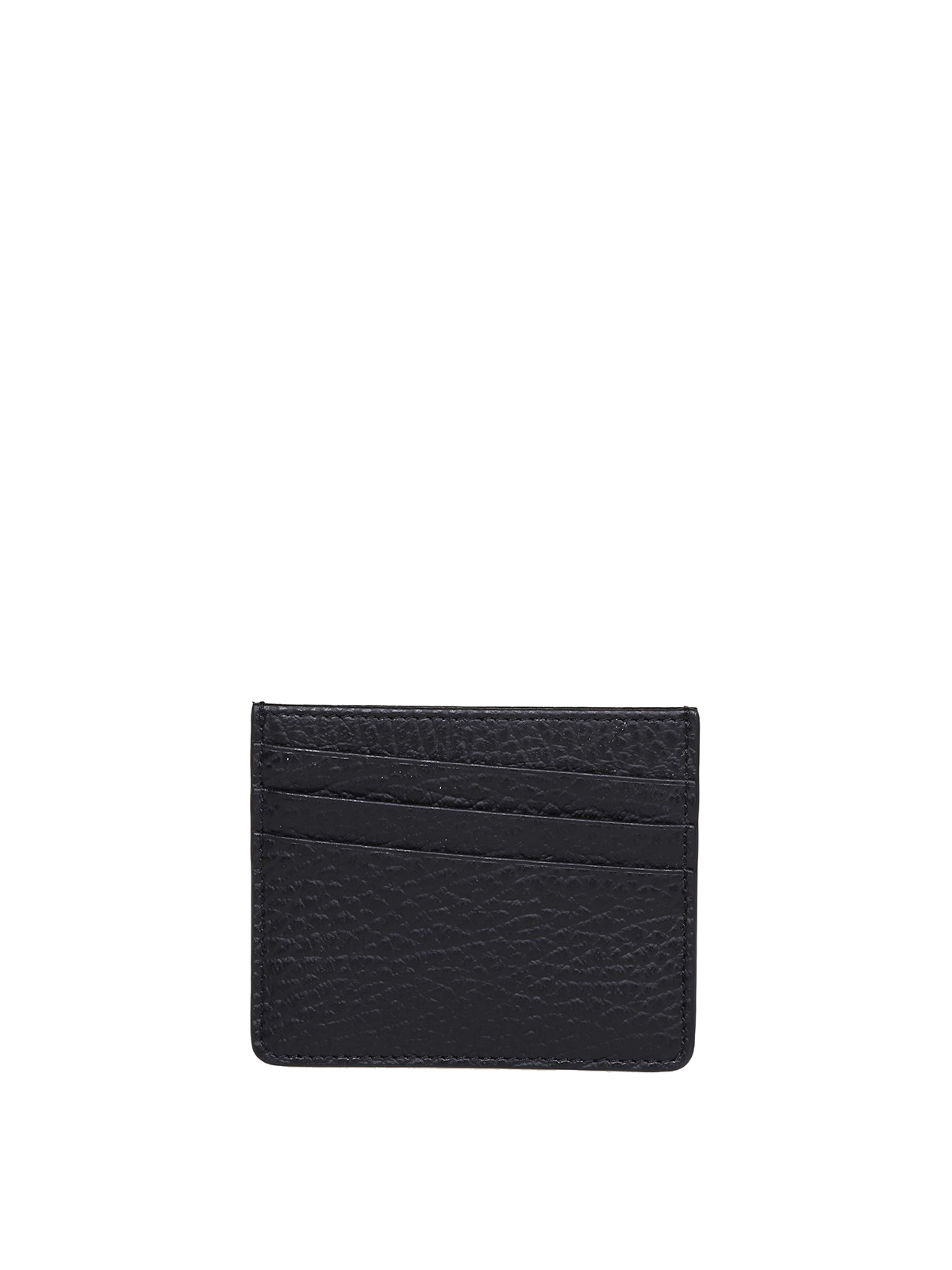 Shop Maison Margiela Black Leather Card Holder In Negro
