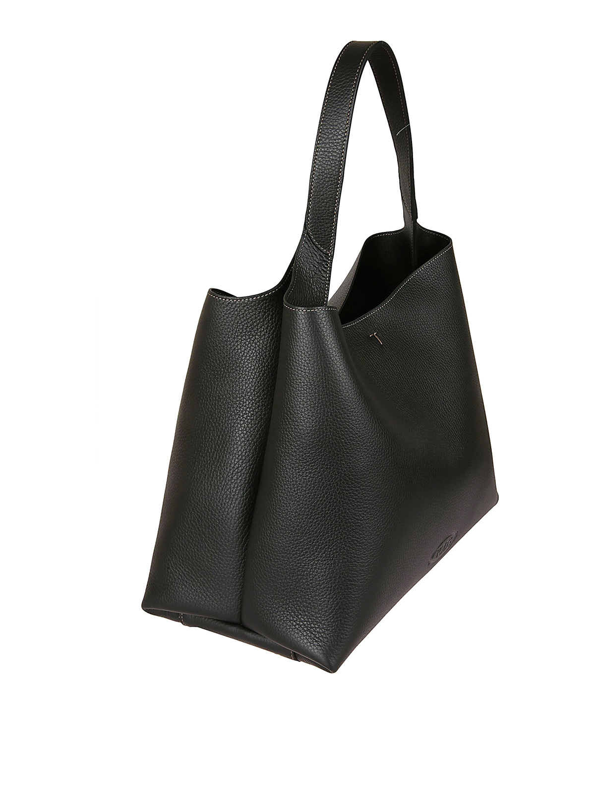 Shop Tod's Leather Tote In Negro