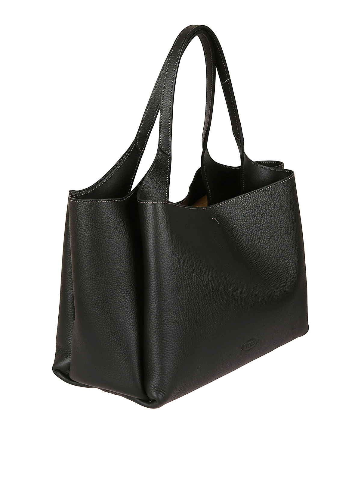 Shop Tod's Leather Tote In Black