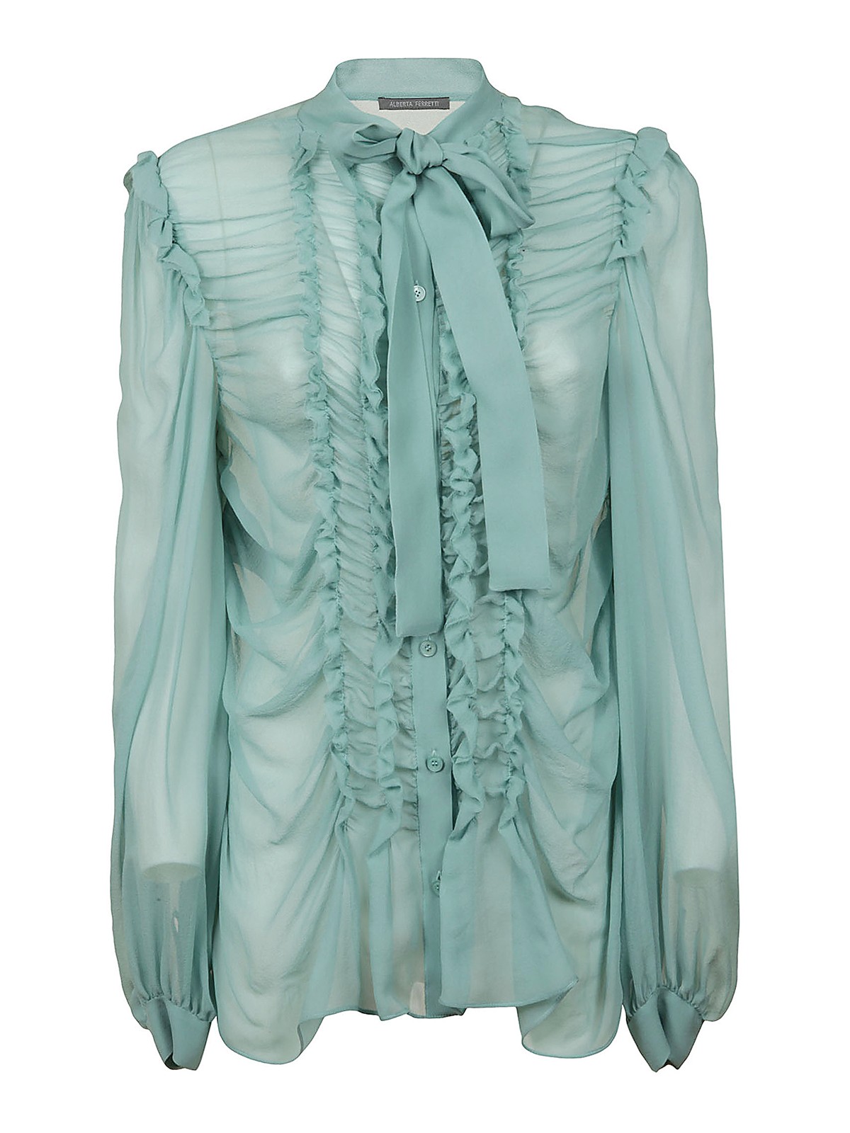 Alberta Ferretti Woman Shirt Turquoise Size 8 Silk In Verde