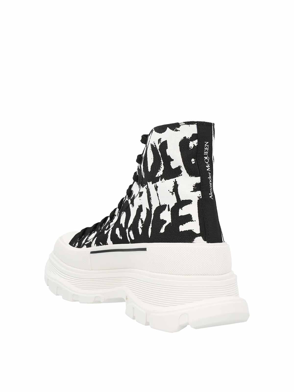 Shop Alexander Mcqueen Graffiti Ankle Boots In White