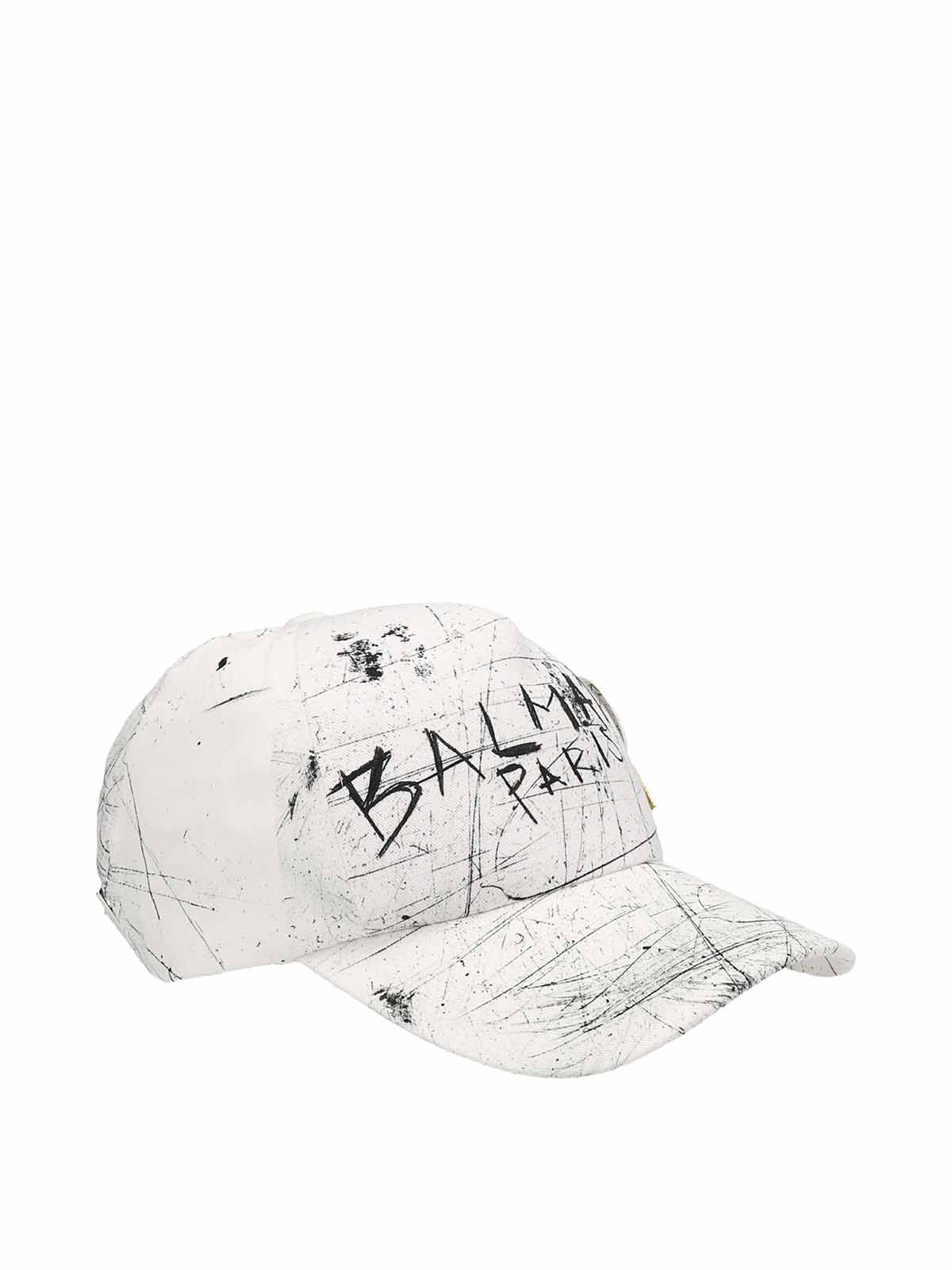 Balmain Pin logo cap - White - Men|YH1XA095CC45GAB | thebs.com display picture 1