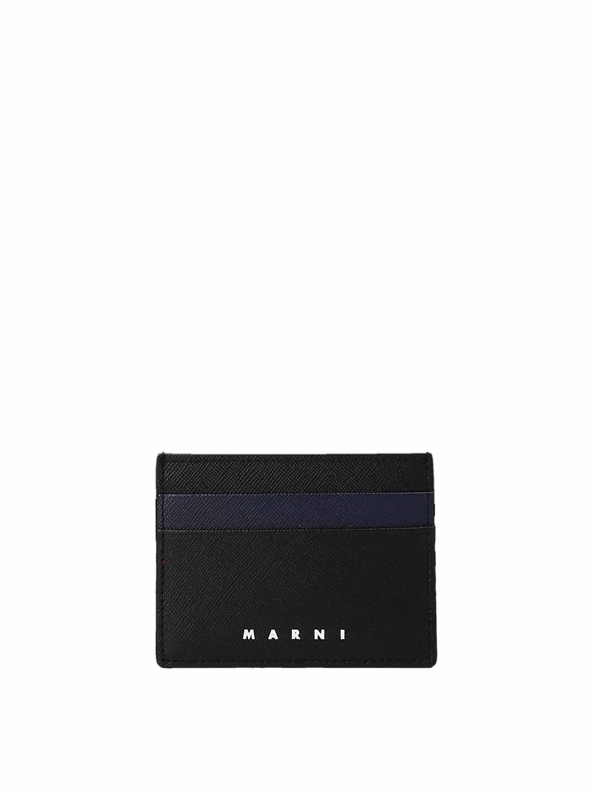 Marni Logoed Card Holder In Black