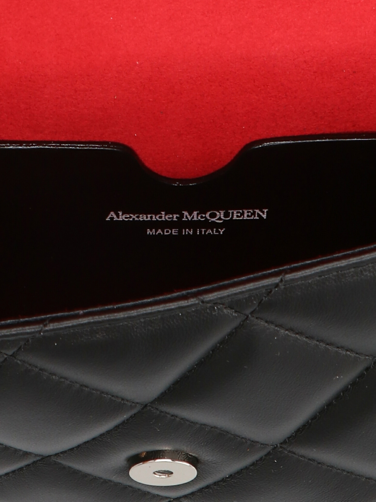 Shop Alexander Mcqueen Clutch With Logo Print In Black