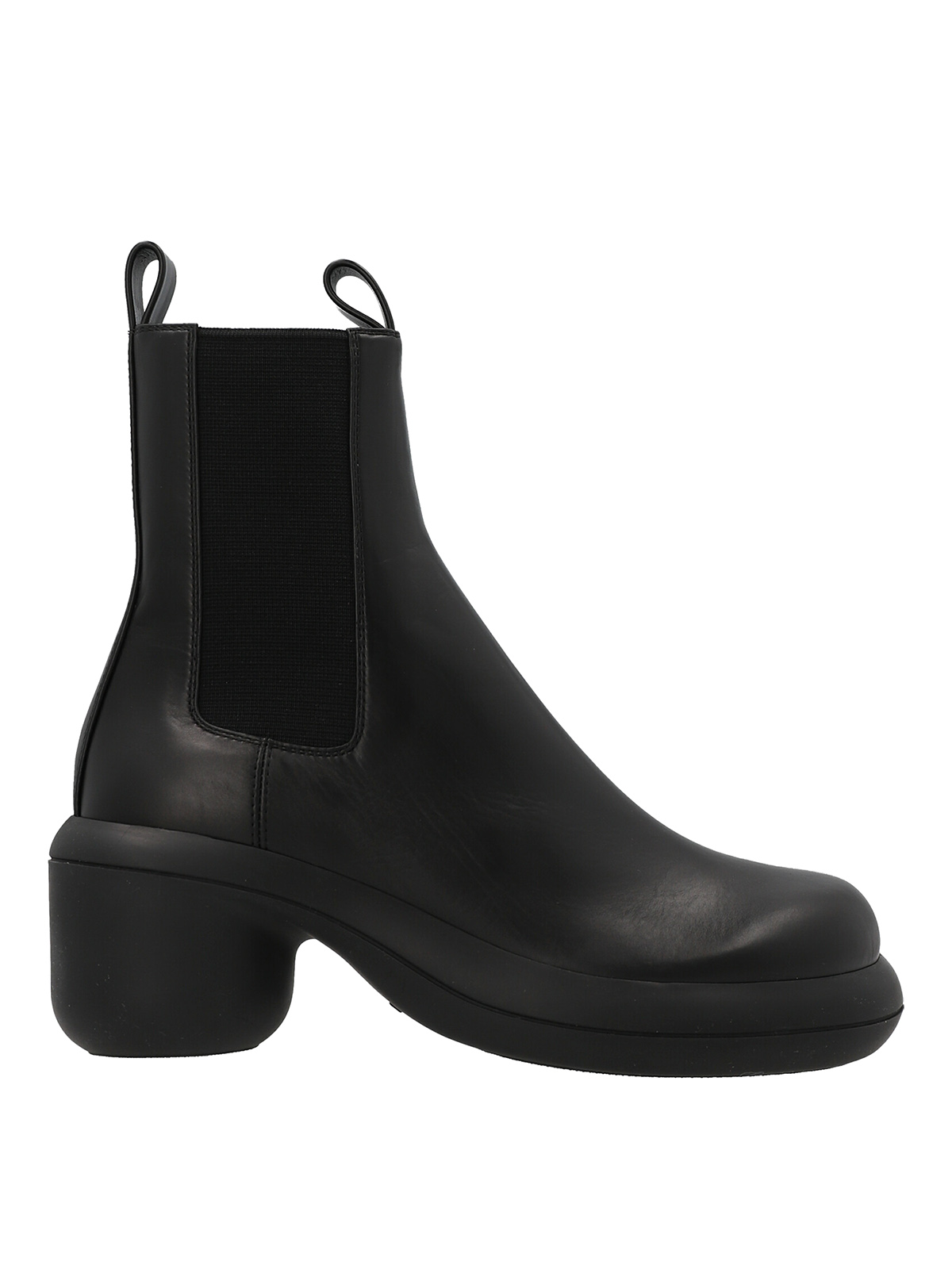 Jil Sander Leather Ankle Boots In Negro