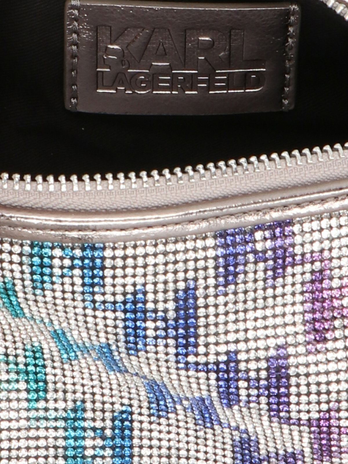 Sac Bandoulière Karl Lagerfeld En éponge Bleu Marine - Taille Moyenne, Bon état, Idéal Voyage