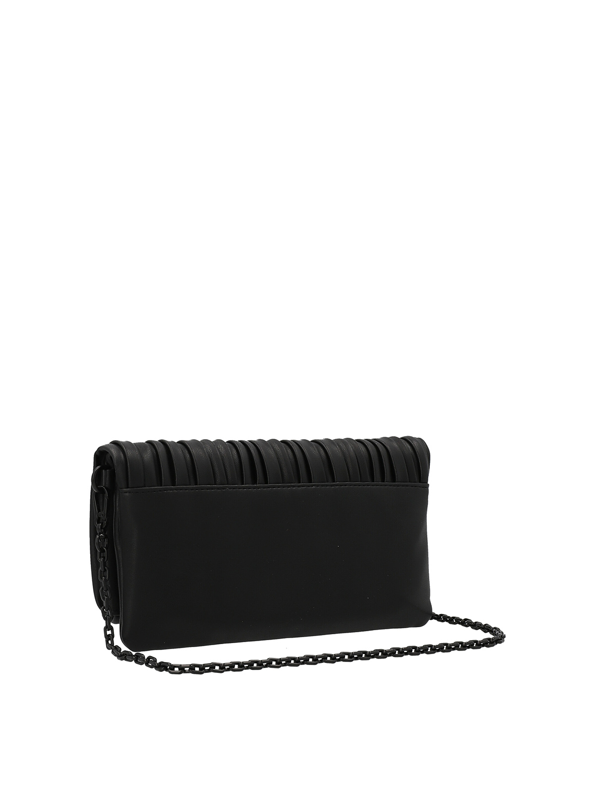 Karl Lagerfeld Shoulder Bag Womens Black Chain Wallet Clutch and Card Case