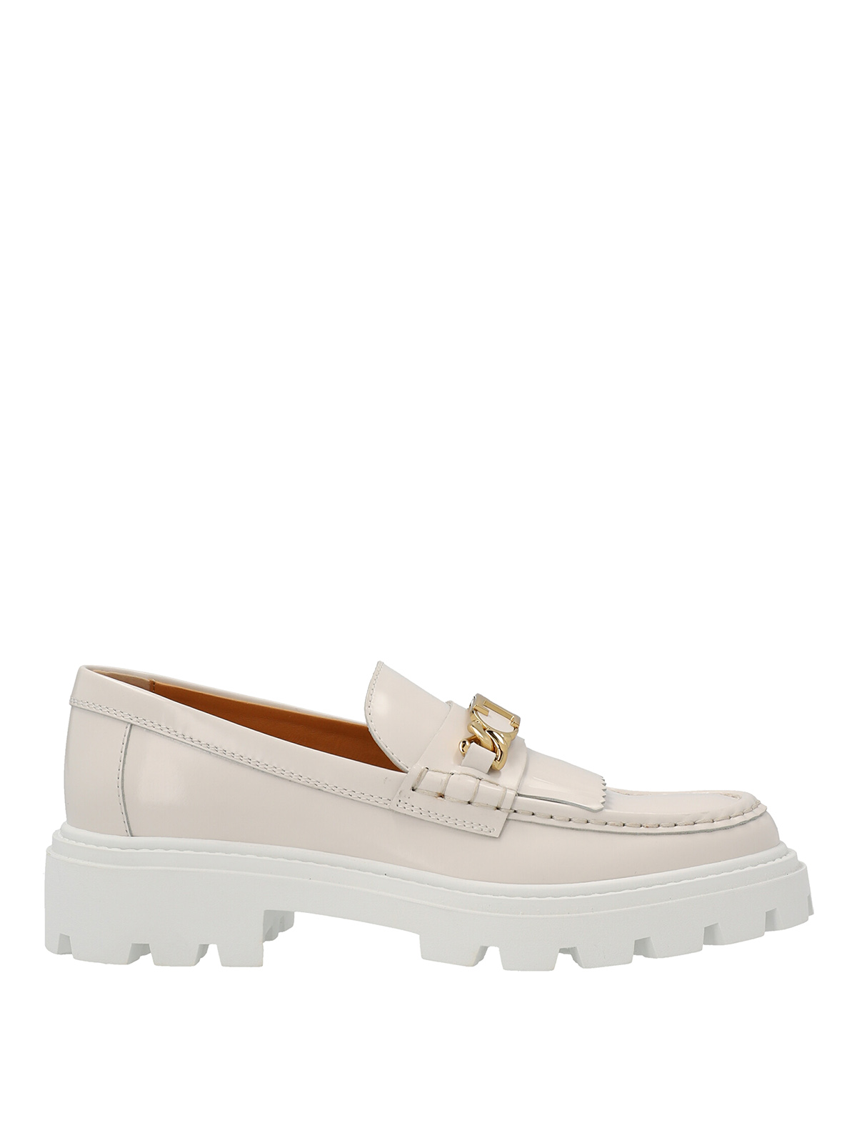 Tod's 3d Chain Loafers In Blanco