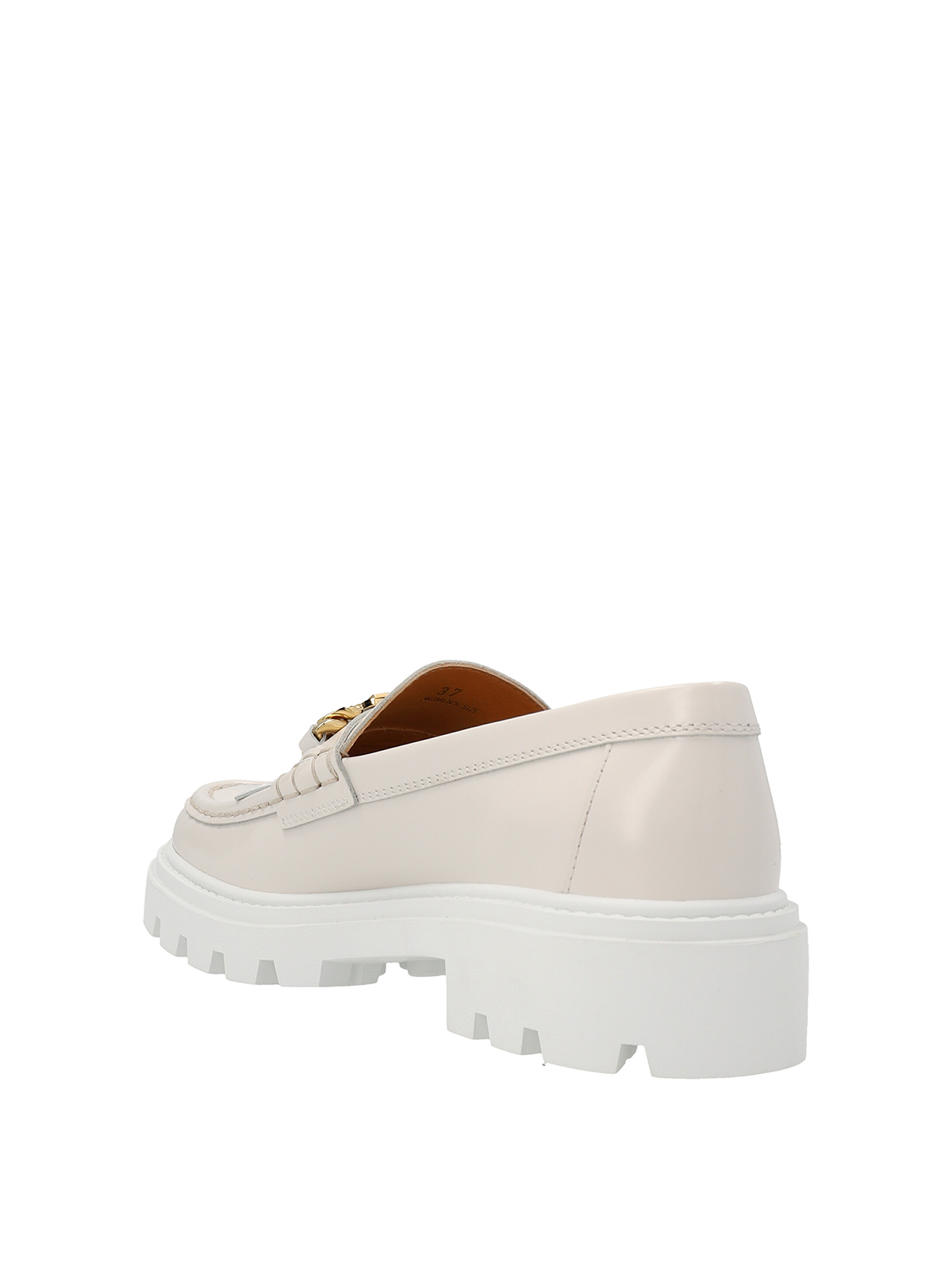 Shop Tod's 3d Chain Loafers In Blanco