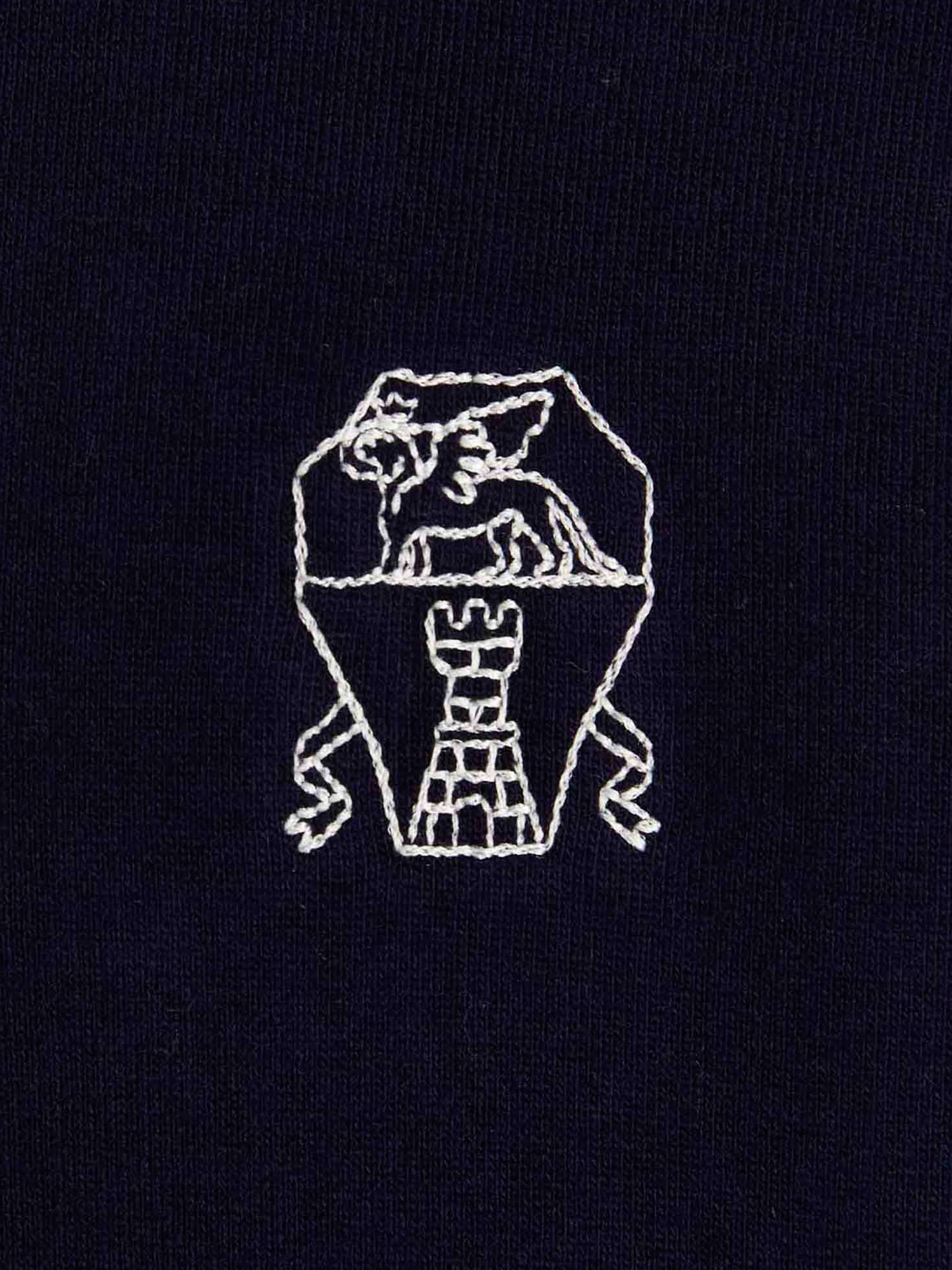Brunello Cucinelli Logo embroidery hoodie - Blue