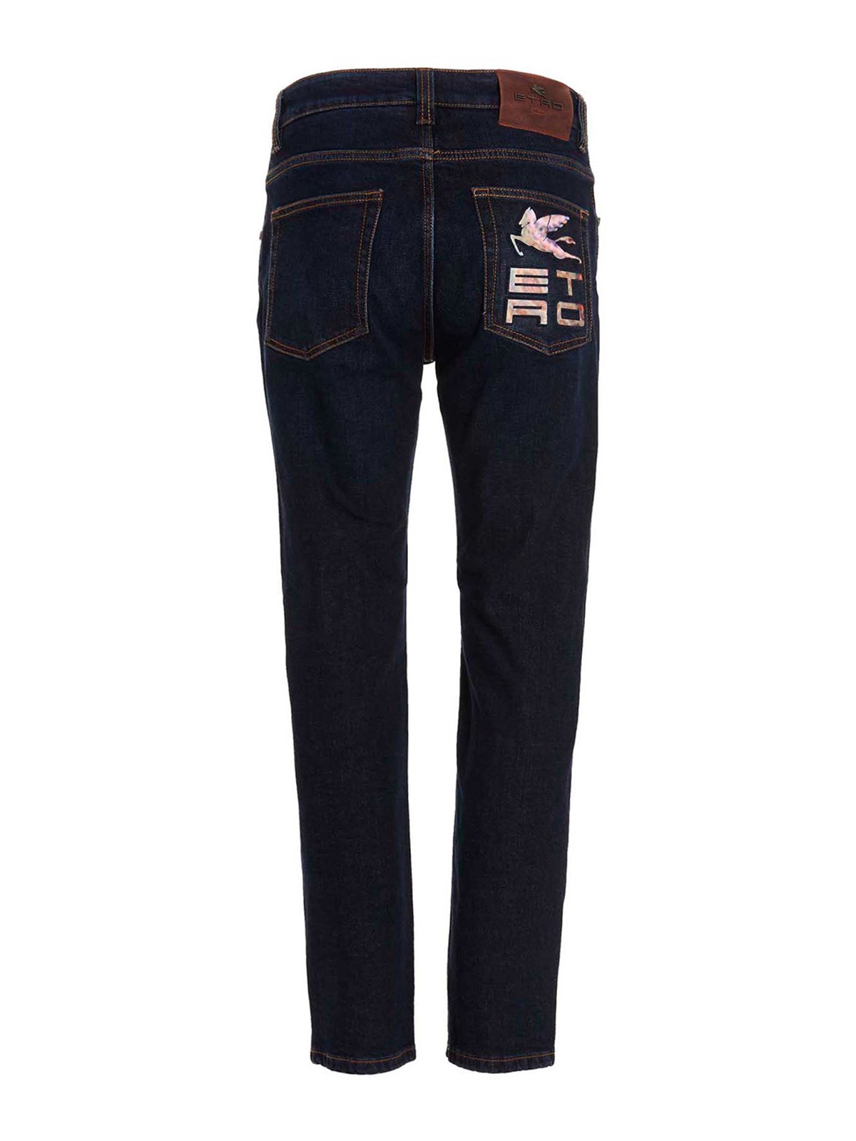 【関税&送料込】Etro Jeans With Logo Embroidery ETRO Pegaso-embroidered wide-leg Jeans | Blue | FARFETCH