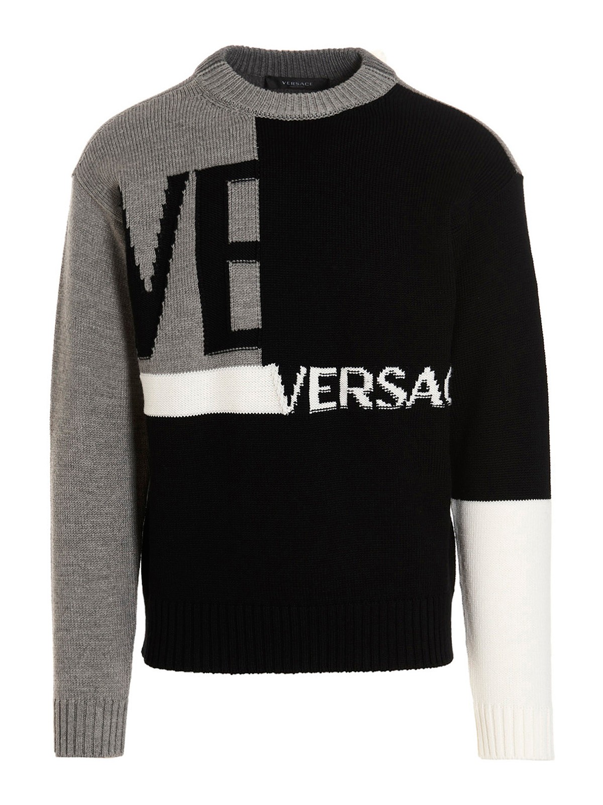 Crew necks Versace - Logo colorblock sweater - 10057151A040882B070