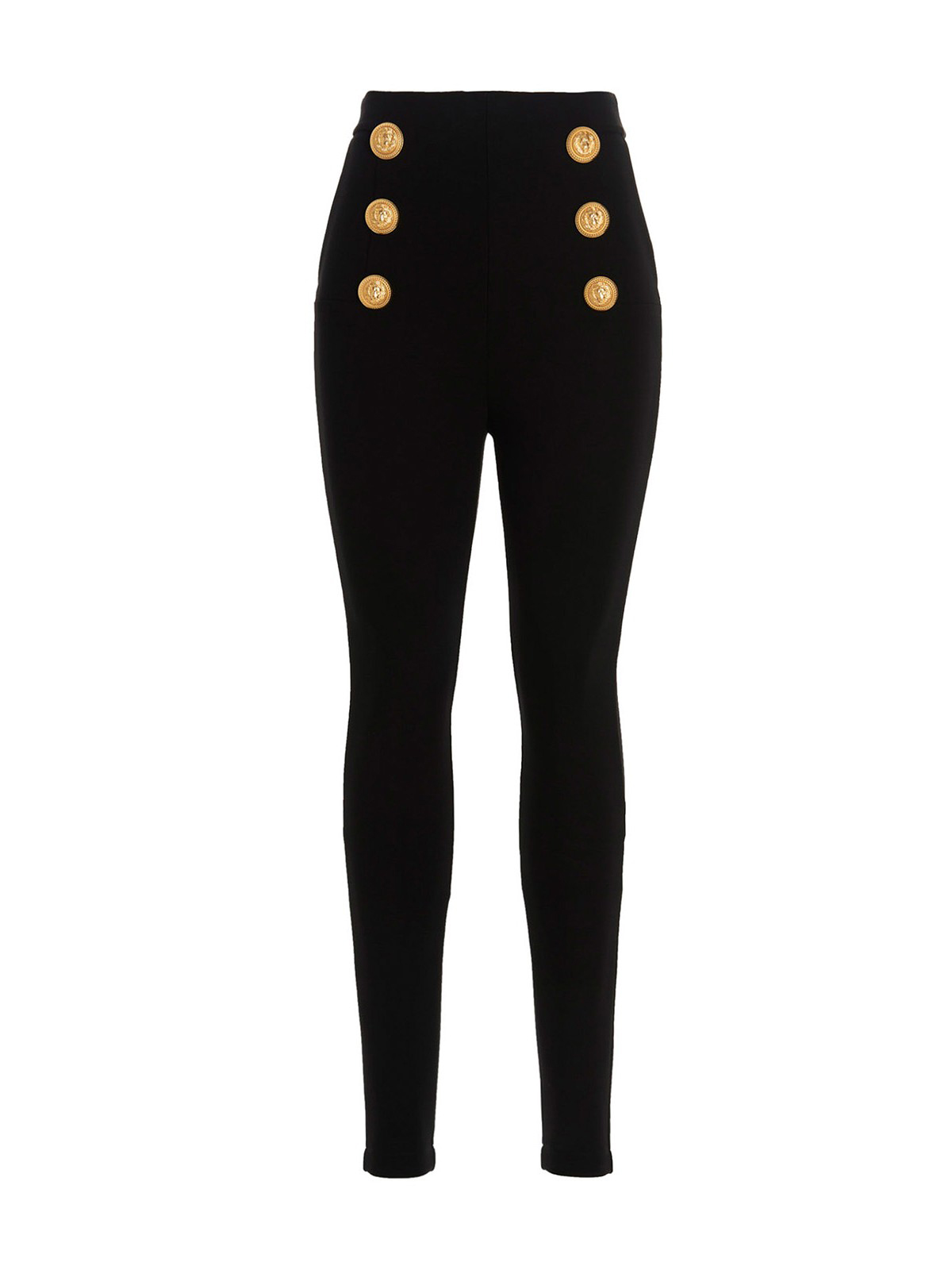 Balmain Logo button skinny pants - Black - Women