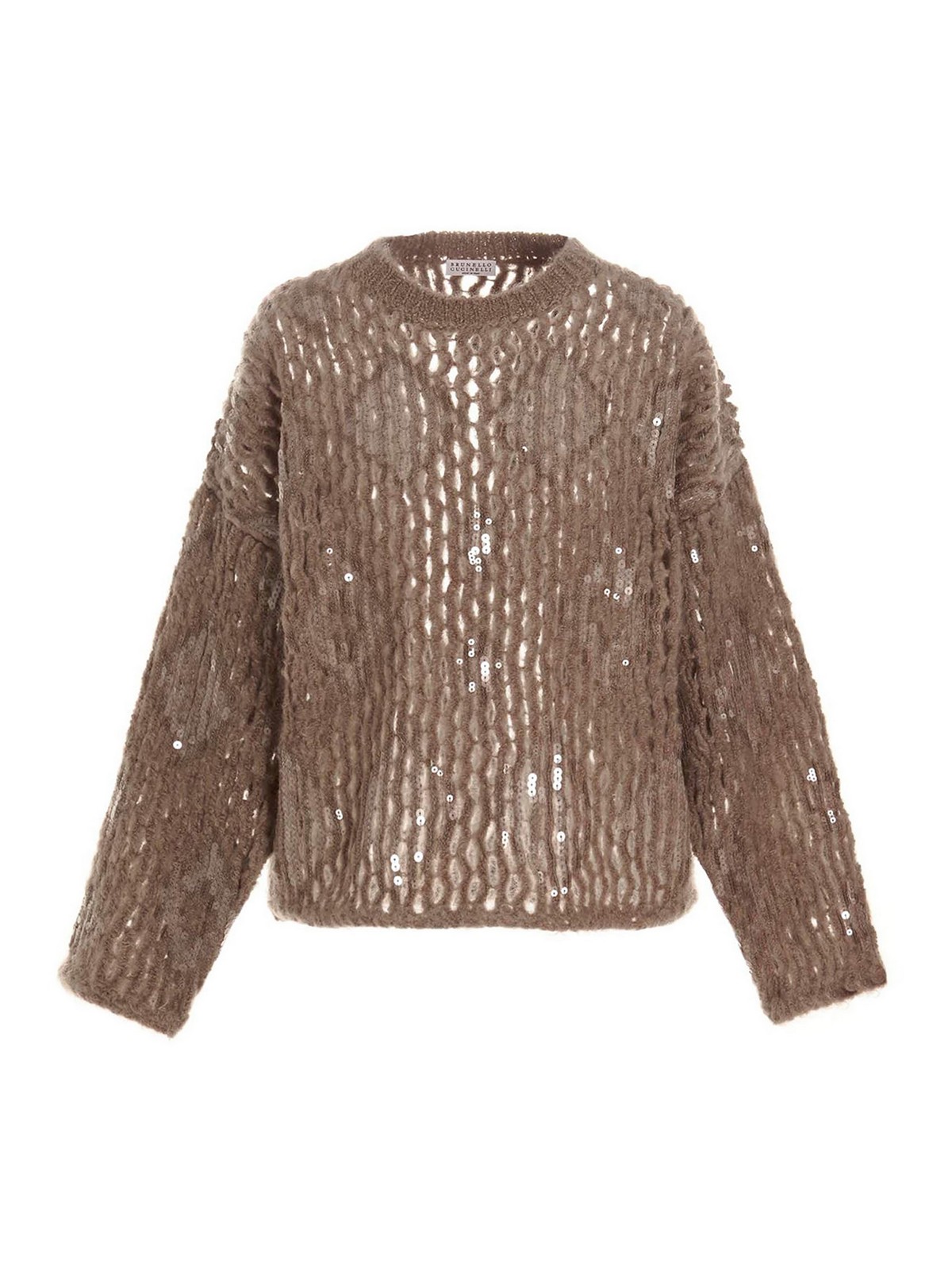 Brunello Cucinelli Sequined mohair sweater - Beige|M1UR03500C8642