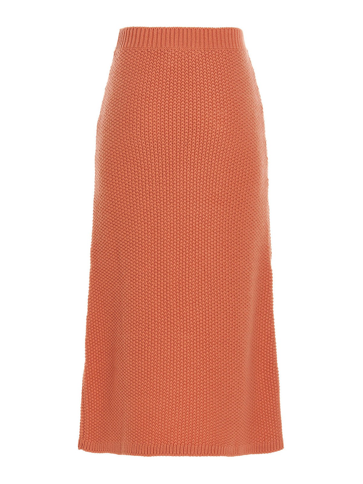 Shop Chloé Knit Long Skirt In Naranja