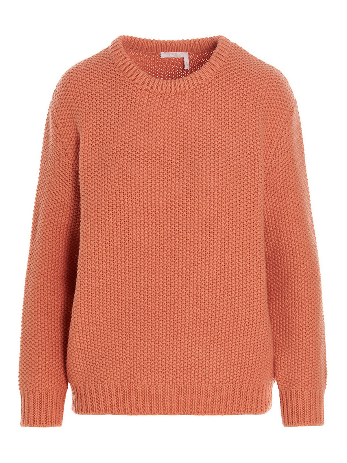 Chloé Textured Sweater In Orange