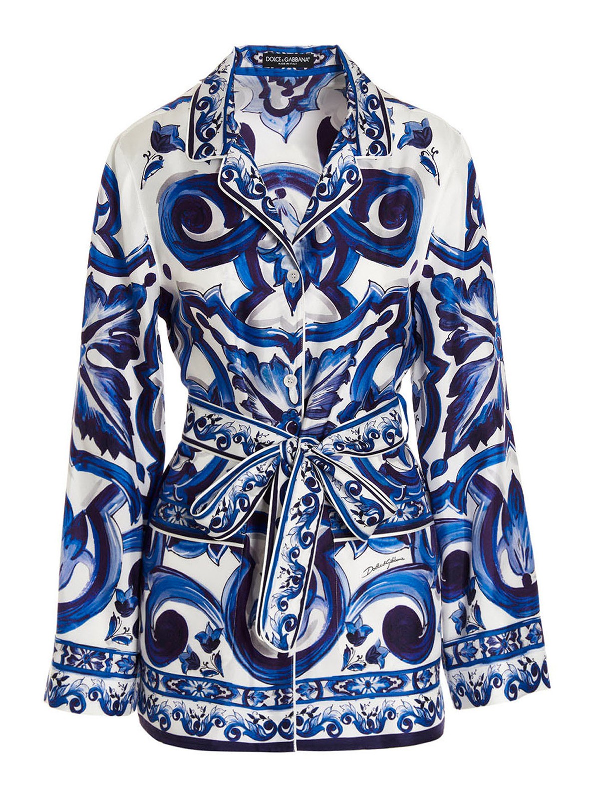 Shop Dolce & Gabbana Blue Mediterranean Shirt