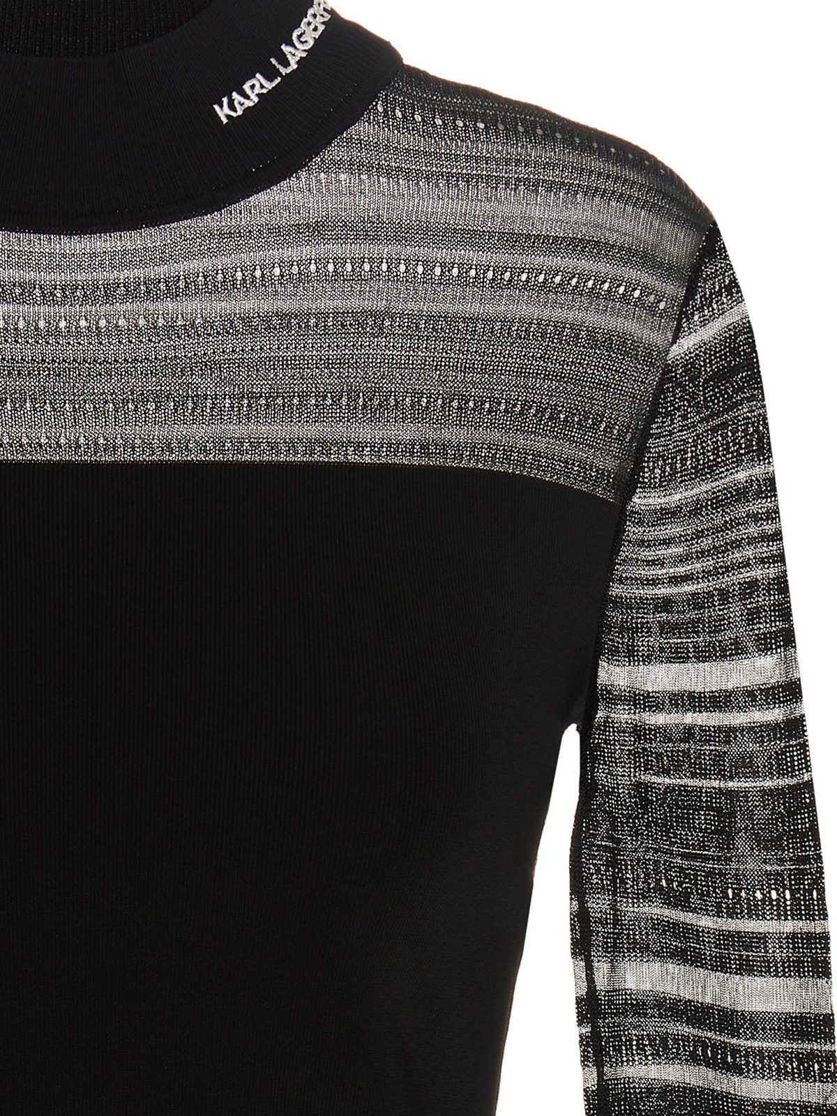 Shop Karl Lagerfeld Logo Embroidery Sweater In Black