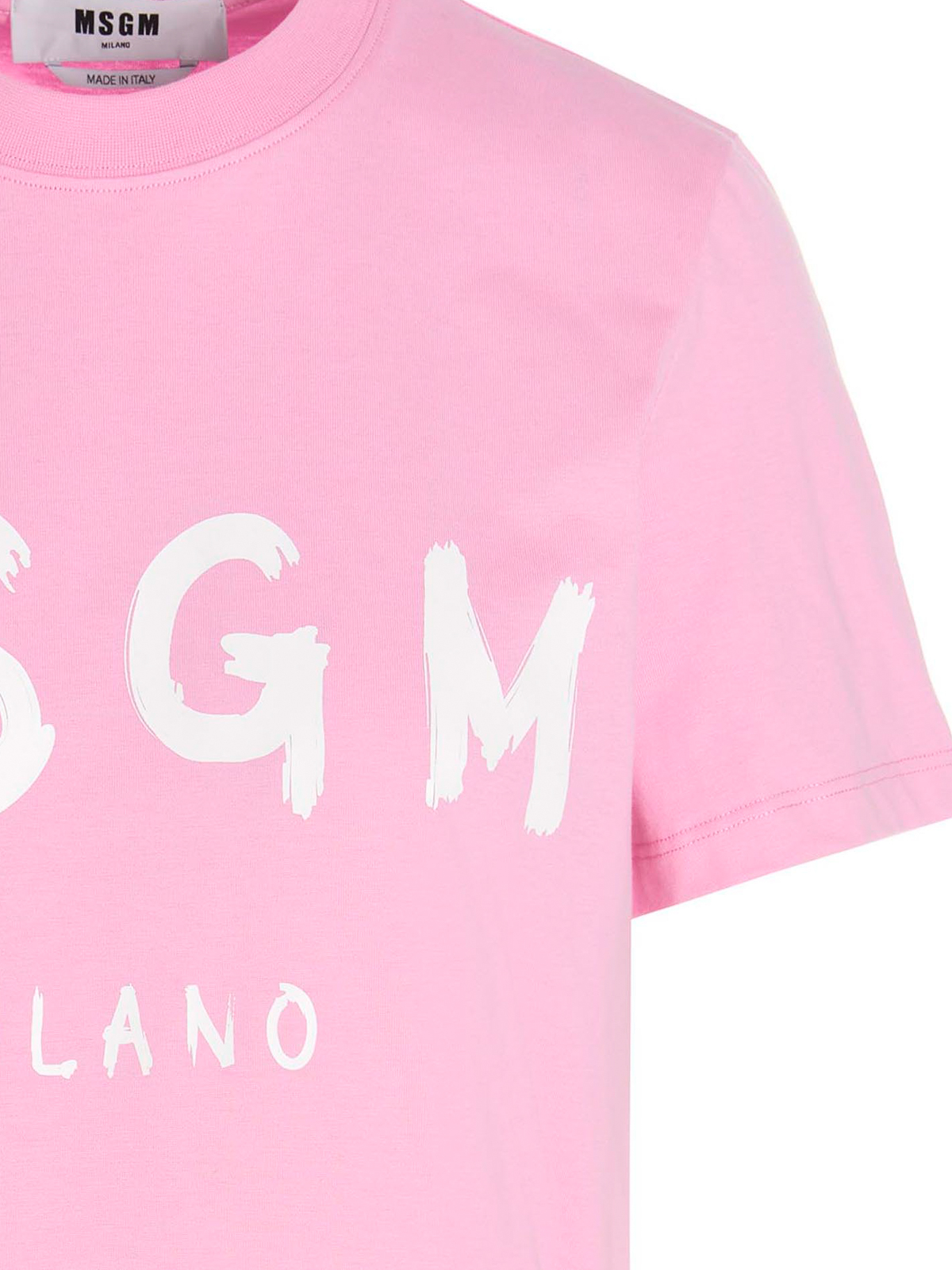 Shop Msgm Logo Printed T-shirt In Pink