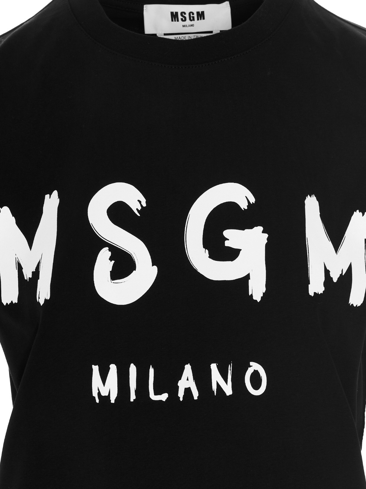 Shop Msgm Logo Printed T-shirt In Black