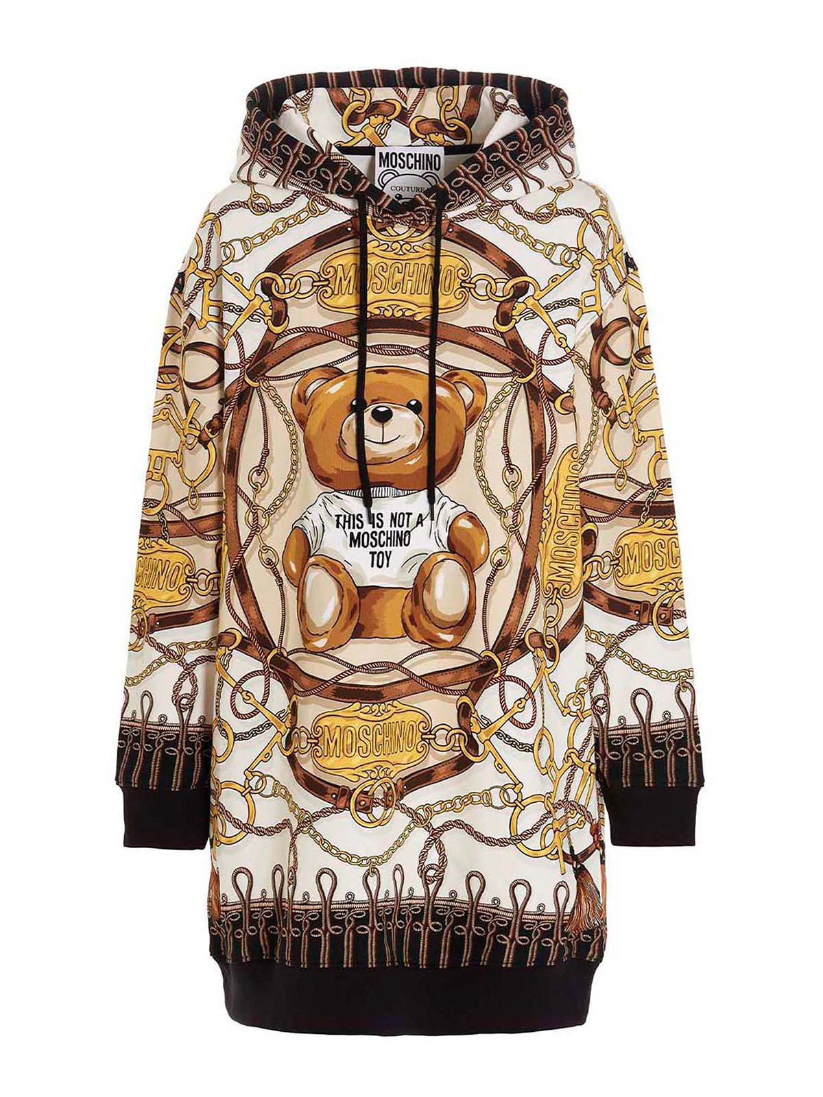 Moschino Printed Hooded Dress In Multicolor